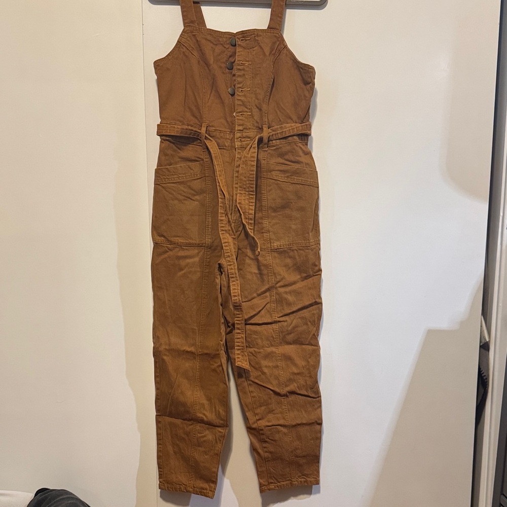 🩷2/$25 Brown Button-Up Jumpsuit